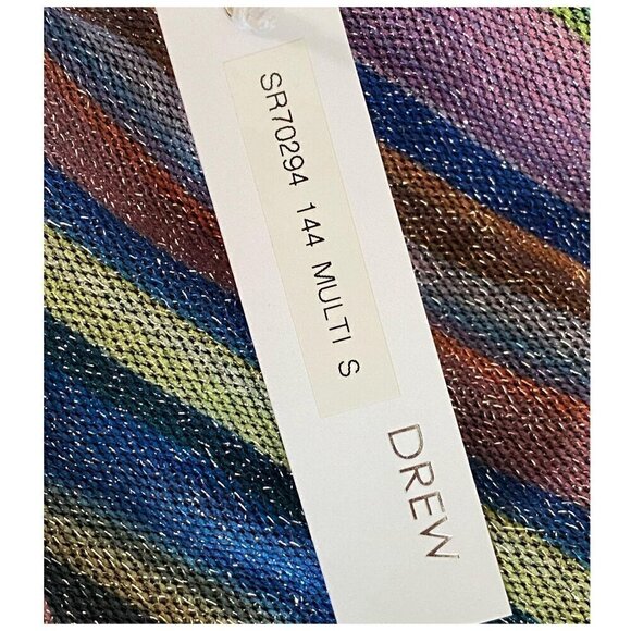 DREW Patsy Wrap Dress NWT $276 Multicolor Striped Metallic Women's Size Small - Picture 7 of 10